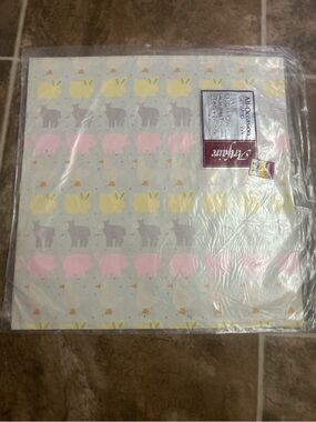 Vtg Artfair Easter Bunny Lamb Pig Duck Gift Wrap Sealed Pastel Nursery Farmhouse
